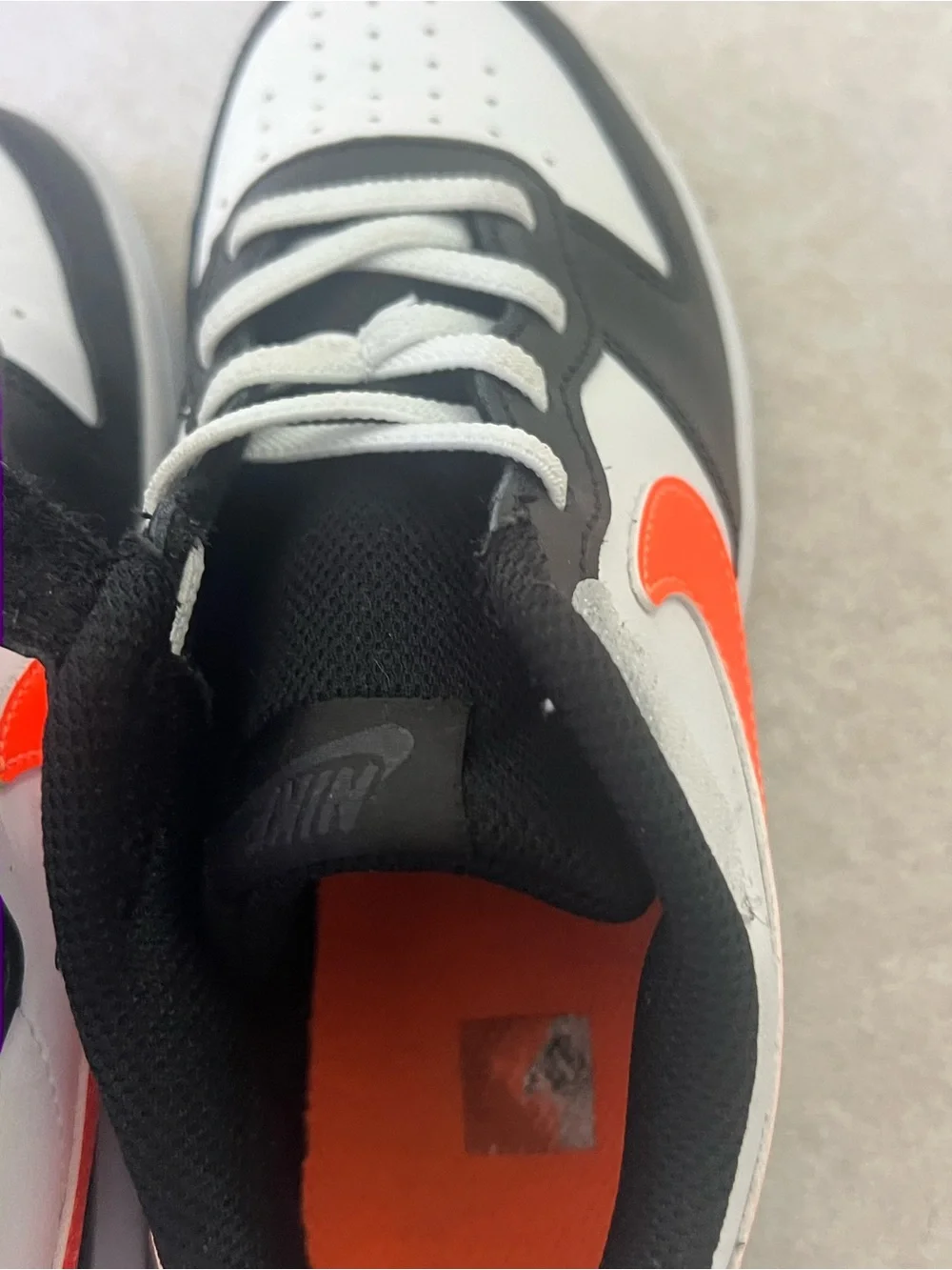 Nike Kids Black White & Bright Orange Sneakers – Size 2Y